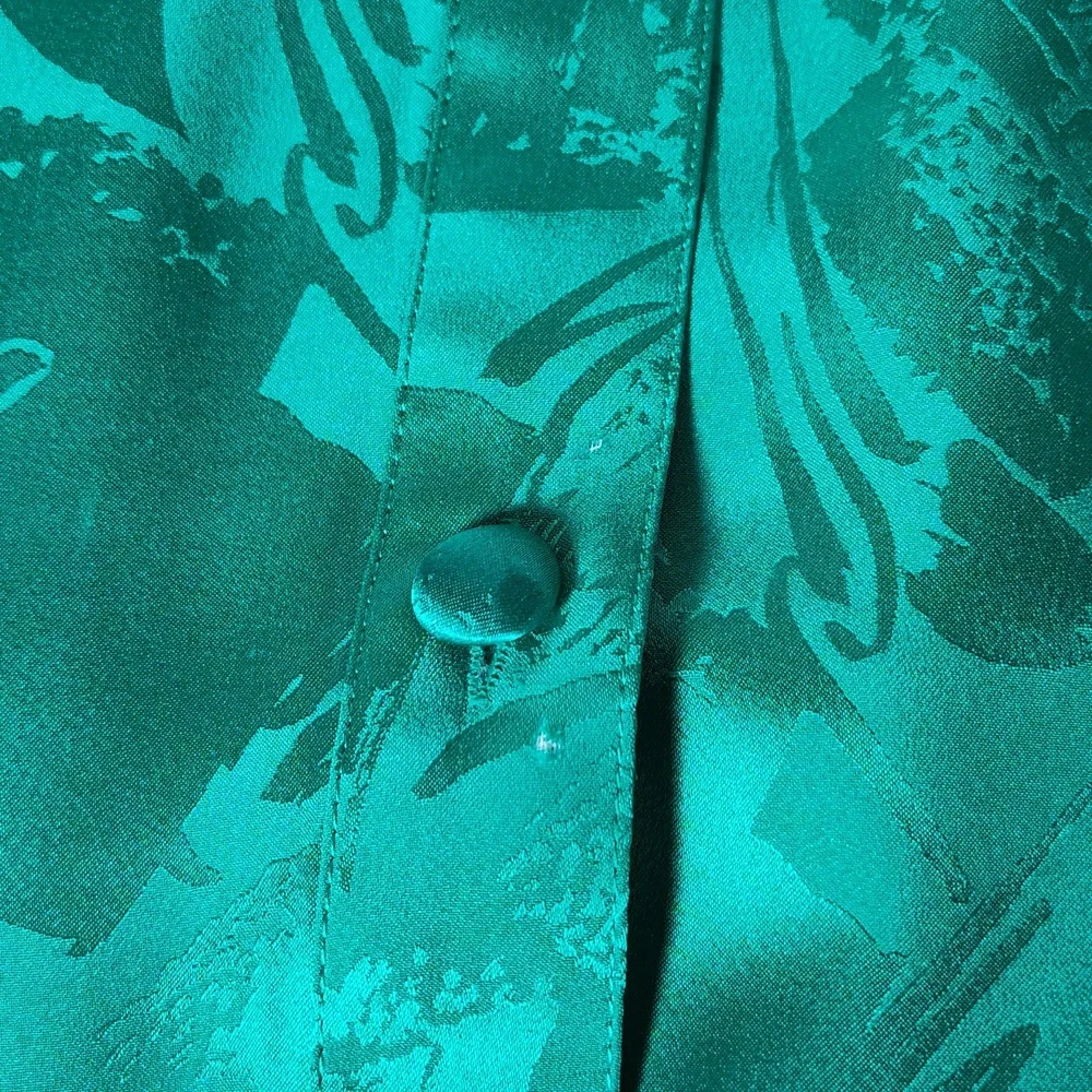Vintage Neiman Marcus 100% silk emerald green skirt‎ set 6